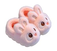 Bunny Plush Slippers for Kids Girls Cute Fuzzy Bedroom House Shoes Autumn Winter Indoor Outdoor Warm Furry lip n Home Slides Flat Soft Sole Comfortable Slides (Pink, 7 Toddler)