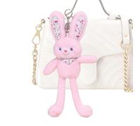Bunny Plush Stuffed Animal - Soft Cute Doll, Mini Rabbit Plush with Touch Design, Kawaii Bunny Keychain, Backpack Charm Accessory, Valentine Gift Toy for Travel School Handbag Tote