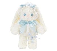 Bunny Plush Toy Cute Lace Bow Rabbit Stuffed Animal, Soft Fluffy White Bunny Doll for Girls, Decor and Gifts 01-blue
