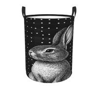 Bunny Polka Dot Hamper Baskets Foldable Fabric Clothes Hampers Storage Organizer Bin for Toys Home Bedroom Decor-S