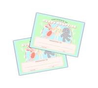 Bunny Rabbit Adoption Certificate 30pk 5x7” Easter Save New Pet Animal Rescue Adopt Milestone Award Basket Stuffed Animal Care Gift Date and Signature Blue Green