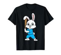 Bunny Rabbit Baseball Player Sunglasses Happy Easter Season T-Shirt