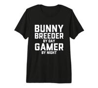 Bunny Rabbit Breeder by Day Gamer by Night Rabbit Breeding Premium T-Shirt