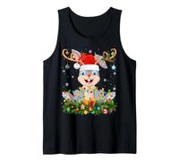 Bunny Rabbit Christmas Lights Reindeer Santa Adult and Kids Tank Top
