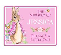 Bunny Rabbit Door Sign Nursery Name Plaque Personalised Girls Bedroom Gift KD101