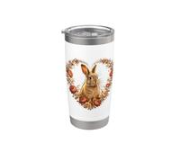 Bunny Rabbit Floral Heart Wreath Bunny Lover Gifts Stainless Steel Insulated Tumbler