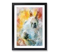 Bunny Rabbit in Abstract Framed Print | A2 Black Framed Wall Art | Ready to Hang | Abstract Animal Picture | Living Room Bedroom Lounge Office