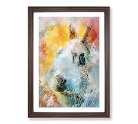 Bunny Rabbit in Abstract Framed Print | A2 Walnut Framed Wall Art | Ready to Hang | Abstract Animal Picture | Living Room Bedroom Lounge Office