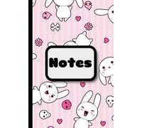 Bunny Rabbit Kawaii Cartoon Composition Book: Cute Journal for Teen Girls, Cute School Supplies Preppy Notebook Diary Aesthetic Pretty Design for Women Kawaii