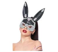 Smiffys Fever Black Jewel Sequin Rabbit Mask