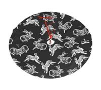 Bunny Rabbit Print Christmas Tree Skirt For Christmas, New Year Halloween Celebrations
