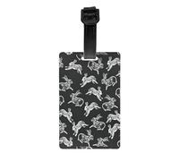 Bunny Rabbit Print Durable PVC Luggage Tag for Suitcase Heavy Duty ID Holder Modern Business Travel Accessory