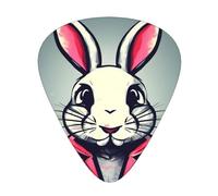 Bunny Rabbit print Guitar Picks 12 Pack Assorted Thickness for Guitar,ukulele,0.46/0.71/0.96mm