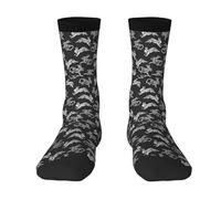 Bunny Rabbit Print Unique Adult Socks Unisex Athletic Socks For Men & Women Crew Socks Bulk Socks, 3 Black, One size