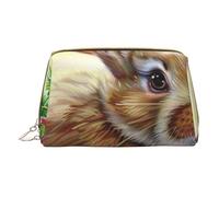 Bunny Rabbit Printed Cosmetic Bags for Women Mom, Small PVC Leather Travel Makeup Bag Cute Gifts Toiletry Bag with Zipper