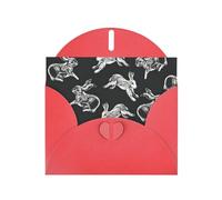 Bunny Rabbit Printing Holiday Happy Birthday Cards Gift With Envelope And Note Tag For Women Men Wife Mom Husband