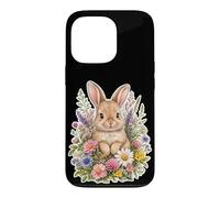 Bunny Rabbit Wildflower Cozy Floral Case for iPhone 13 Pro