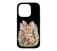 Bunny Rabbit Wildflower Cozy Floral Case for iPhone 14 Pro