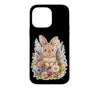 Bunny Rabbit Wildflower Cozy Floral Case for iPhone 14 Pro Max