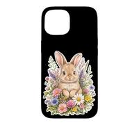 Bunny Rabbit Wildflower Cozy Floral Case for iPhone 15