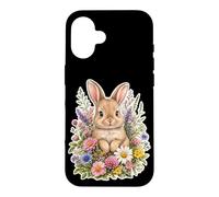 Bunny Rabbit Wildflower Cozy Floral Case for iPhone 16