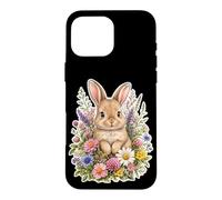 Bunny Rabbit Wildflower Cozy Floral Case for iPhone 16 Pro Max