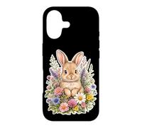 Bunny Rabbit Wildflower Cozy Floral Case for iPhone 17