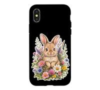 Bunny Rabbit Wildflower Cozy Floral Case for iPhone X/XS