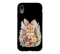Bunny Rabbit Wildflower Cozy Floral Case for iPhone XR