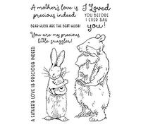 Bunny Rabbits Pigs Dies and Stamp Sets for Card Making DIY Scrapbooking I Loved You Before I Ever Saw You Alphabet Words Metal Cutting Dies and Clear Rubber Stamp for Paper Crafting Stencil Die Cut