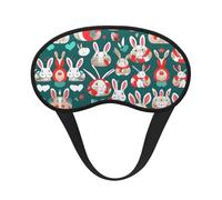 Bunny Rabbits Print Blackout Sleep Mask - Side Sleeper Eye Cover, Soft Comfort, Perfect for Travel, Meditation