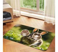 Bunny Rabbits print Cats Pet Bowl Placemat Pet Feeding Mats for Dogs, Non-Slip PU Leather Tablecloth for Pets