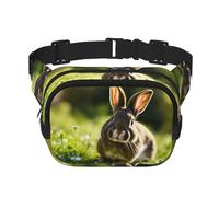 Bunny Rabbits print Fashion Waist Packs Crossbody Belt Bag Fanny Pack for Women Crossbody for Traveling Running, Black, One Size