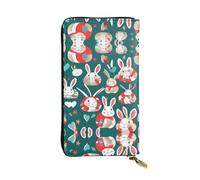 Bunny Rabbits Print Leather Long Clutch Wallet â€“ Fashionable Personalized Wallet, Multiple Card Slots, Gift Ready, Black, One Size