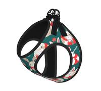 Bunny Rabbits Print Pet Leash Vest Soft Adjustable Step in Puppy Vest Outdoor Walking with Leash