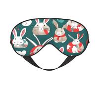 Bunny Rabbits Print Sleep Eye Smask with Strap Eye Shade for Travel Nap Meditation