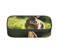 Bunny Rabbits Print Teen Large Storage Pencil Case Stationery Organizer School College Business Travel