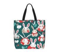 Bunny Rabbits Print Tote Bag For Womenshoulder Reusable Shopping Casual Travel Summer Beach Bags