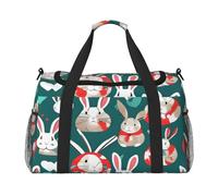 Bunny Rabbits Print Travel Hand Travel Bag Weekender Overnight Carry On Tote Foldable Crossbody Bag