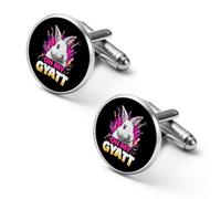 Bunny Rabbits Thunder Oh My Gyatt Cuff Link Shirt Mens Cufflink Alloy Round Tuxedo Cufflinks for Wedding Groomsmen Gifts