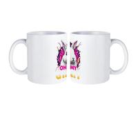 Bunny Rabbits Thunder Oh My Gyatt White Coffee Mugs Gloss Ceramic Cappuccino Cups with Handle