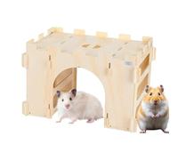 Bunny, Removable Sanctuary Habitat, 12.2x8.27x8.46 Inches Habitat with Compact, Wooden Willow Shelter, Style with Rustic Design, Outdoor Pet Enclosure Use