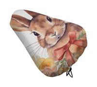 Bunny Rosette Bike Seat Cover with Drawstring Bicycle Saddle Rain Dust Cover UV Protection Bike Seat Cushion Shield for Women Men City Mountain