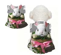 Bunny Rosette Print Pet Breathable Sleeveless Skirt S