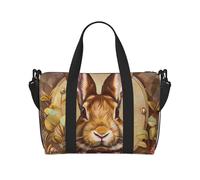 Bunny Rosette Print Travel Duffel Bag, Lightweight Water-Resistant Weekender Spacious Gym & Travel Bag for Men, Women & Teens