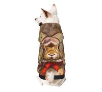 Bunny Rosette Printed Dog Hoodie Soft Dog Sweatshirt Cute Cat Dog Clothes for Small Dogs Kitten Puppy, M