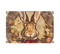 Bunny Rosette Printed Jigsaw Puzzle 14.4x9.8 CM, Rectangular Puzzle Challenging Game for Adults Gifts, Family Fun Decorative Wall Decor