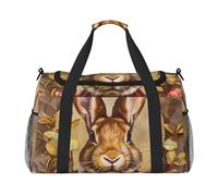 Bunny Rosette Printed Travel Duffle Bag for Men Women Weekender Travel Organizer Bag for Sport, Outdoors, Gym & Fishing