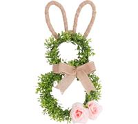 Bunny Shaped Easter Wreath Decor, Hanging Porch Cute Shape Garland Front Door, for Window Office Hotel Apartment Party, Hollow Ears