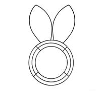 Bunny Shaped Wire Wreath for Floral Design Projects and Seasonal Decorations Featuring Sturdy Metal Construction